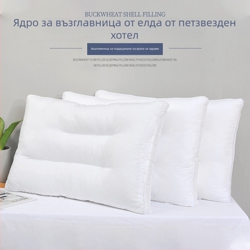 Възглавница с гречка и чист памук, подкрепа за врата, правоъгълна, мека и еластична