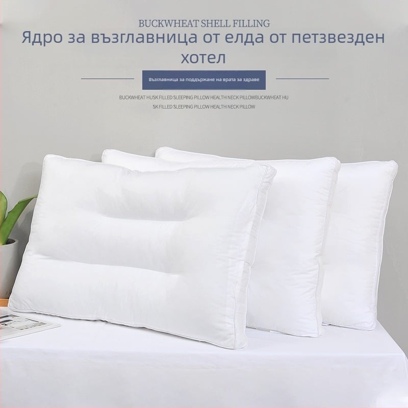 Възглавница с гречка и чист памук, подкрепа за врата, правоъгълна, мека и еластична