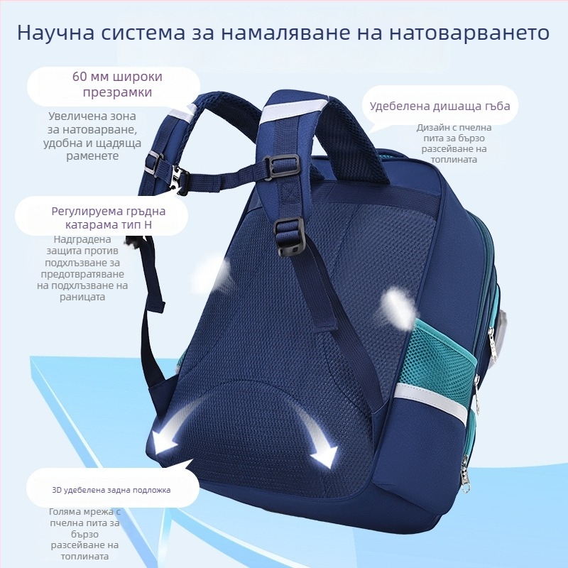 Училищна раница с голям капацитет за ученици от първи до шести клас, унисекс, 2025 година, намаляване на тежестта