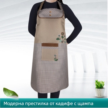 Безръкав фартук за кухня в корейски стил, принт Peach-skin велур, за домашна употреба.