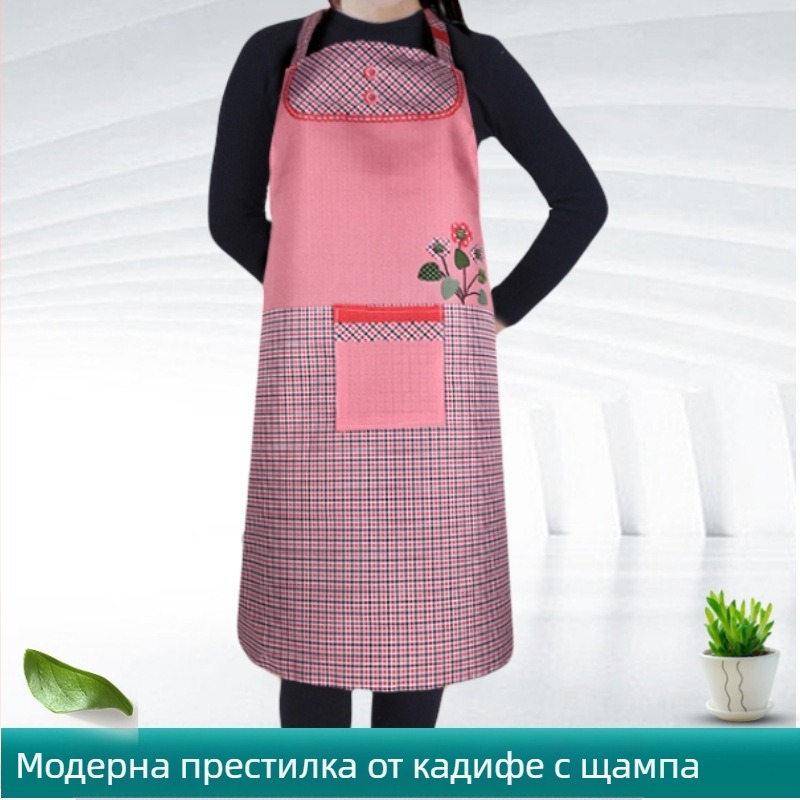 Безръкав фартук за кухня в корейски стил, принт Peach-skin велур, за домашна употреба.