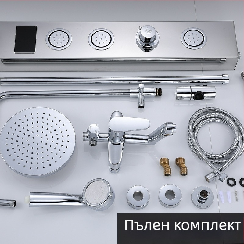 Стенно душ панел от 304 неръждаема стомана с дигитален дисплей и LED лампа