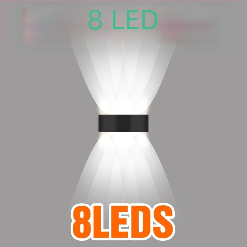 LED външна стенна лампа с две глави, водоустойчива за двор, градина, тераса и вход, стенен монтаж, енергоспестяващо осветление