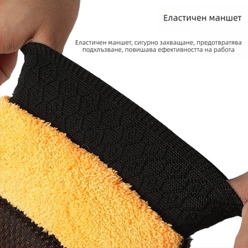 Нова петпръстна ръкавица за миене на кола от коралов флис, не оставя следи, почистваща кърпа за прах във форма на меча лапа
