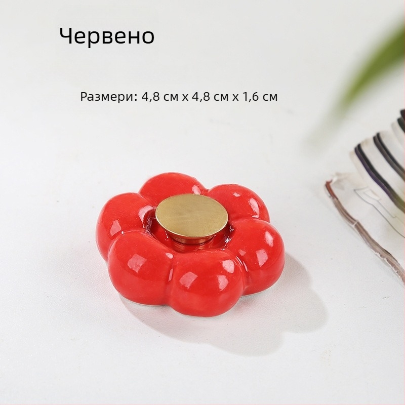 Керамична въртяща се основа с мотив цвете и облак и лагер – DIY декоративен аксесоар за дома
