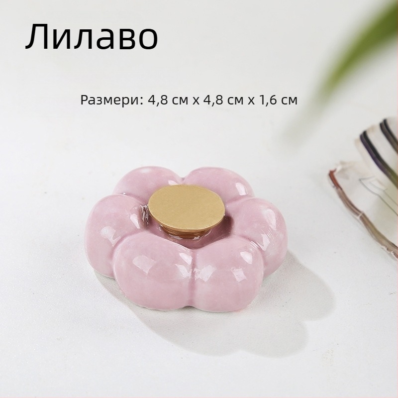 Керамична въртяща се основа с мотив цвете и облак и лагер – DIY декоративен аксесоар за дома