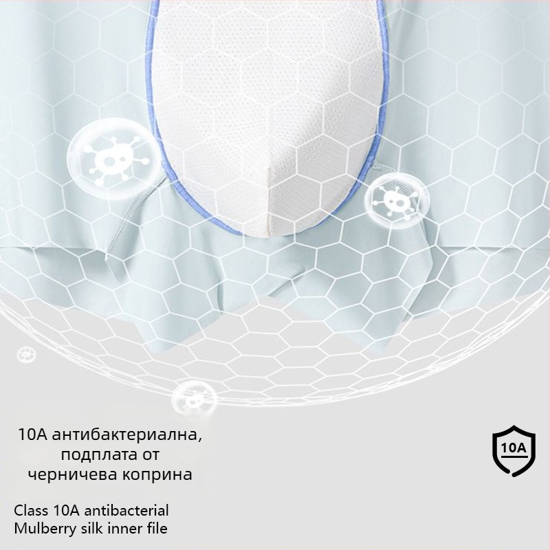Мъжки бельо Ice Silk, едноцветно, средна талия, антибактериално, ултра тънко и дишащо