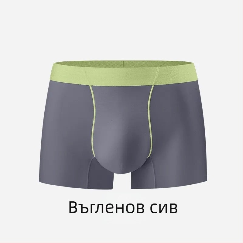 Мъжки бельо Ice Silk, едноцветно, средна талия, антибактериално, ултра тънко и дишащо