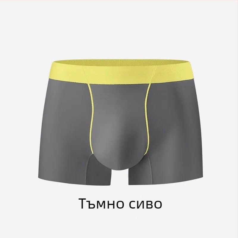 Мъжки бельо Ice Silk, едноцветно, средна талия, антибактериално, ултра тънко и дишащо