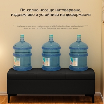 Кожена пейка за смяна на обувки за входа с отделение за съхранение, дълга правоъгълна пейка за антре, хол и спалня