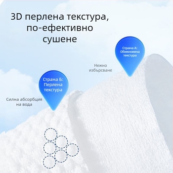Ankexin шапка за сушене на коса с копчета, удебелена, еднократна, с висока абсорбция и бързо съхнене, с минимално отделяне на влакна