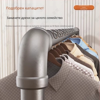 Подова закачалка за сушене на дрехи от неръждаема стомана с дебела конструкция, подвижна, за вътрешна и външна употреба, за спалня и балкон, галванизирана повърхност