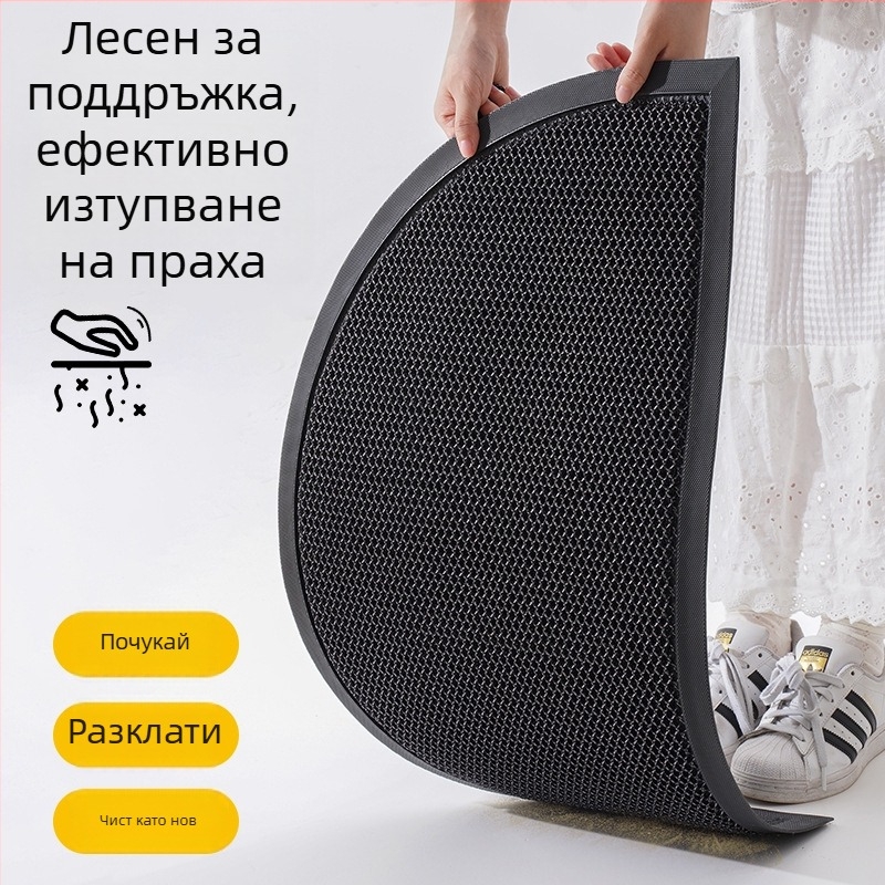 Qiqijia Входна подложка за врата, изработена от смесена тъкан, измиваща се, противохлъзгаща се, квадратна едноцветна килимка за входа, модерен минималистичен стил