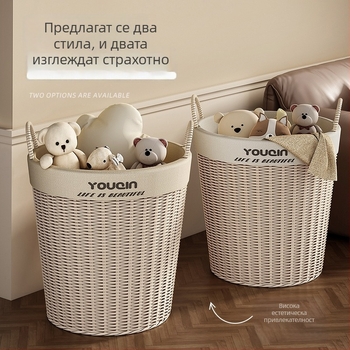 Кош за мръсни дрехи, голям капацитет, за баня, практичен организатор за дрехи и играчки