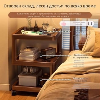 Преносима бамбукова нощна масичка в китайски стил, с просто съхранение – мултифункционална.