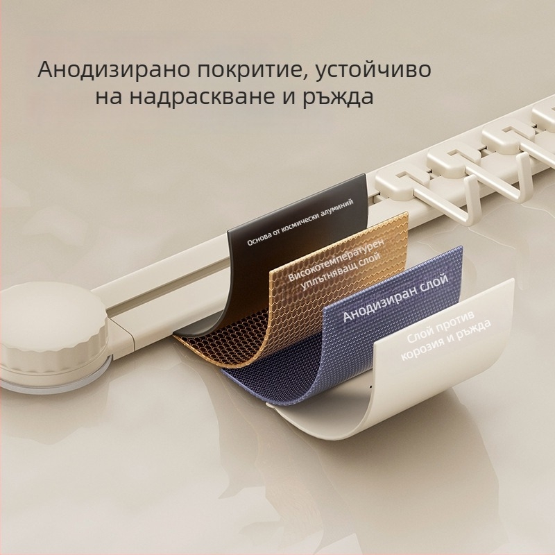Кухненска закачалка с вакуумна вендуза, без пробиване, носимост 3-5 кг, организатор за шпатули и лъжици, ABS материал, модерен стил, комплект от 8 броя