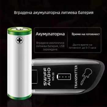 WS50 Безжичен предавател и приемник за дървена електрическа китара с Bluetooth