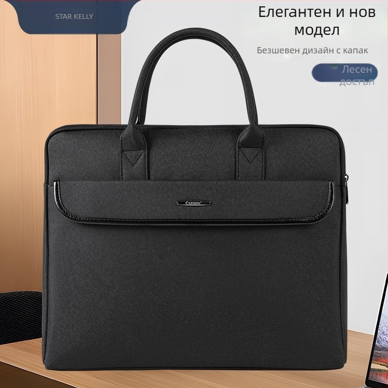 Портативна папка за документи от платно с цип за бизнес срещи, водоустойчива и висококачествена, с печатно лого