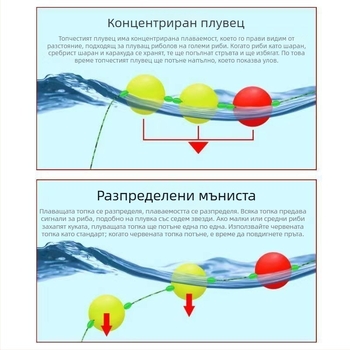 Нощен риболовен риг за карп с лидер, Luoyang мъниста и поплавък Seven-Star – готов комплект
