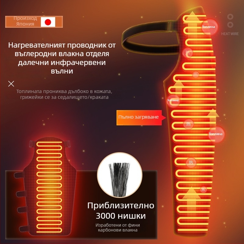 Загряваща подложка за коляното за студени крака с инфрачервено нагряване от въглеродни влакна, пълен масаж на крака и физиотерапия