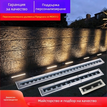 LED външно водоустойчиво подземно осветление, неръждаема стомана, кръгъл и правоъгълен дизайн, лентово подземно осветление за паркове и дворове
