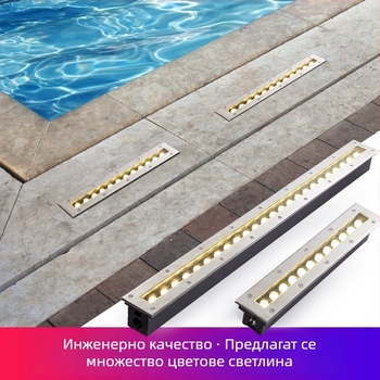 LED външно водоустойчиво подземно осветление, неръждаема стомана, кръгъл и правоъгълен дизайн, лентово подземно осветление за паркове и дворове