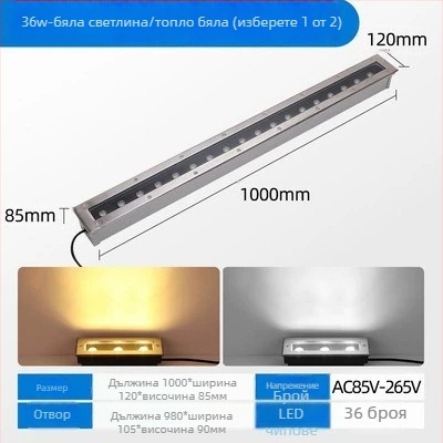 LED външно водоустойчиво подземно осветление, неръждаема стомана, кръгъл и правоъгълен дизайн, лентово подземно осветление за паркове и дворове