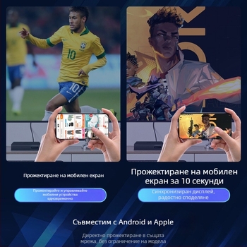 Умен безжичен Wi‑Fi ТВ бокс, 4K мрежов сет‑топ бокс с прожектиране на екрана, подходящ за медиаплейъри