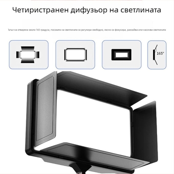 40W фотографска светлина с двойно захранване (батерия и мрежово захранване), ABS мек светлинен панел, светлина за грим, LED с три цвета за стрийминг, регулируема яркост