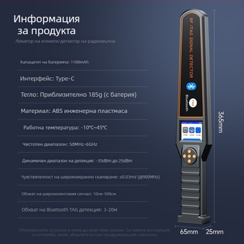 Автомобилен GPS детектор, антишпионаж и антинаблюдение, детекция на безжични сигнали, AirTag детекция, сканиране и откриване, защита от нерегламентирано снимане