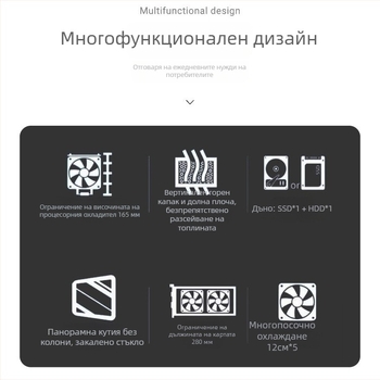 X-2 Sea View Room компютърен корпус – MATX/ATX mid-tower, стоманен, с включено захранване, преден USB 3.0