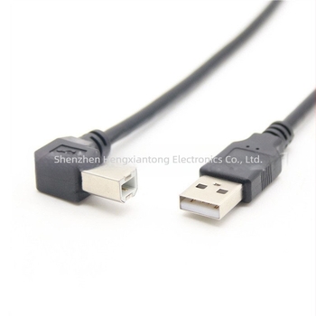 USB 2.0 кабел за принтер, данни, 90° прав ъгъл, USB-A квадратен конектор, медно екраниране, дължини 0.3/0.5/1 м