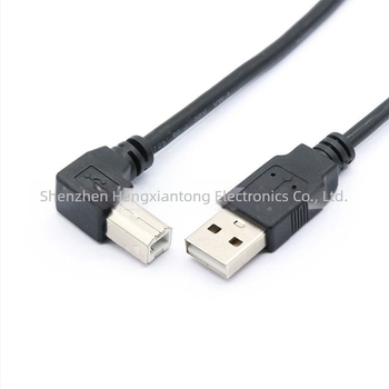 USB 2.0 кабел за принтер, данни, 90° прав ъгъл, USB-A квадратен конектор, медно екраниране, дължини 0.3/0.5/1 м
