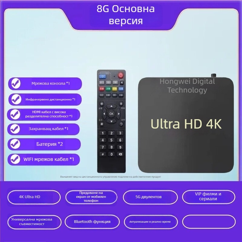 2025 нов модел мрежова сет-топ кутия с Wi-Fi 4K