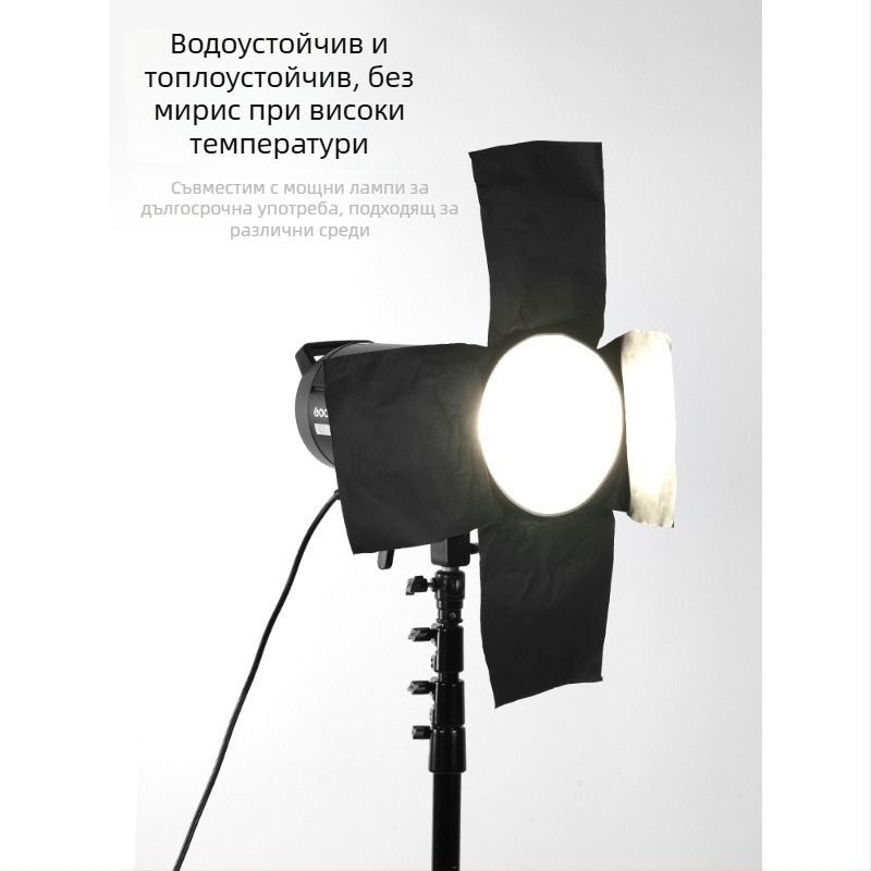 Черна фонова фотохартия с алуминиево фолио и абсорбираща светлина тъкан за контрол на осветлението