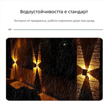Слънчева външна стенна лампа, водоустойчива, амбиентно декоративно осветление за балкон, градина и ландшафт на вилата
