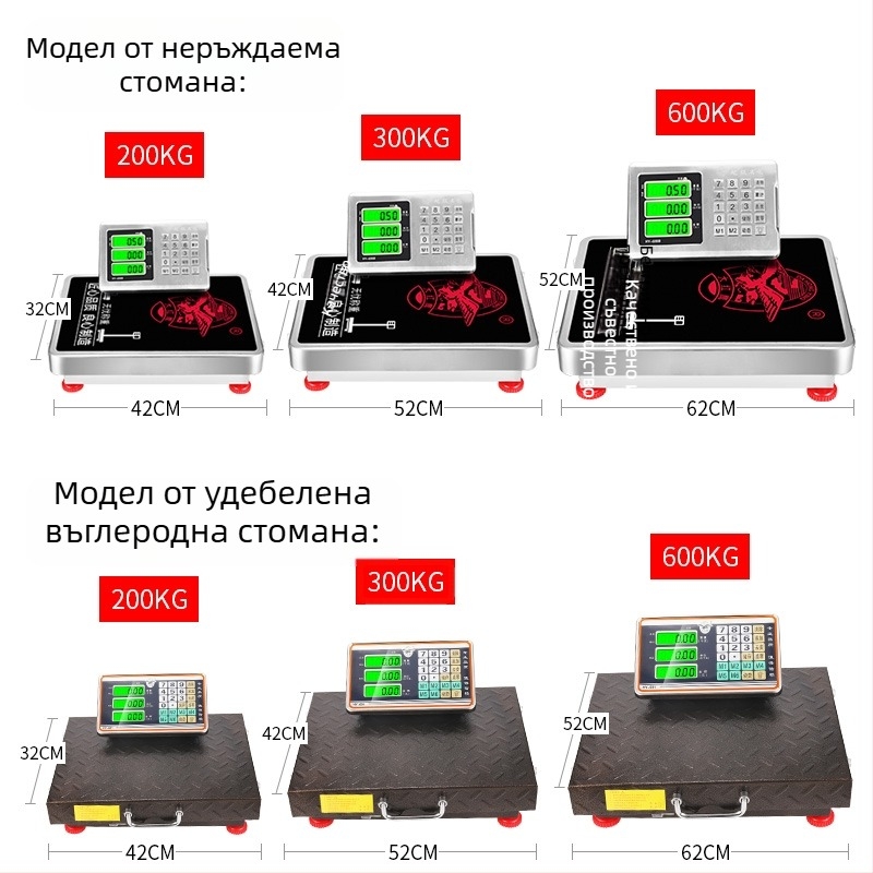 Безжична преносима търговска електронна везна с капацитет 300 кг, ръчна, с разделяща се компактна платформа