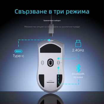 Bluetooth мишка за електронни спортове с три режима, лека и персонализируема PAW3395 PAW3311