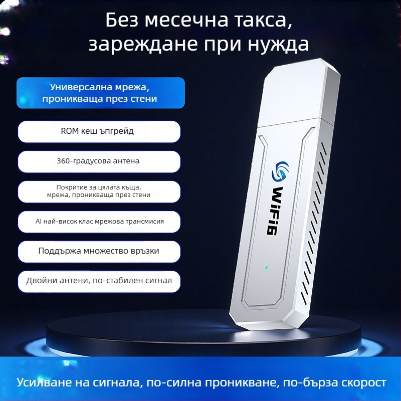 Портативен WiFi 6 универсален рутер за автомобил, мобилен безжичен интернет модул за стрийминг на живо, без SIM карта, USB интерфейс
