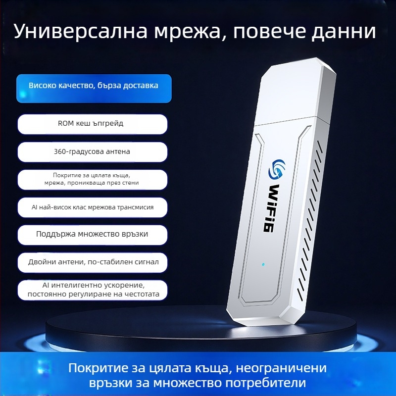 Портативен WiFi 6 универсален рутер за автомобил, мобилен безжичен интернет модул за стрийминг на живо, без SIM карта, USB интерфейс