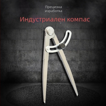 Маркиращ инструмент от въглеродна стомана с крило и кожен кант за дърводелство; кръгова маркировка и измерване на разстоянието
