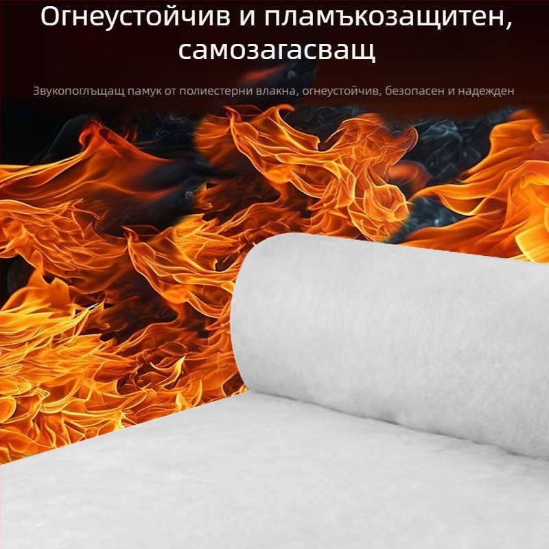 Рулон филц от стъклена минерална вата за звукоизолация и топлоизолация, без формалдехид, екологично чист, огнеустойчива класа А1, центрифугална Huamei стъклена вата филц