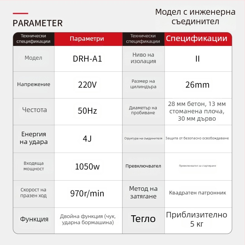 Delixi електрическа ударна бормашина с чук и длето за бетон – многофункционална за домашна употреба