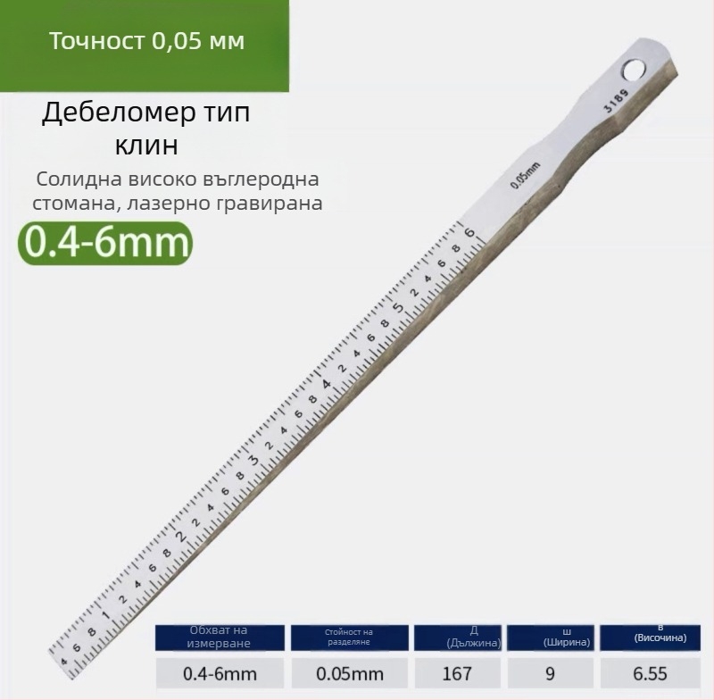 Прецизен bevel gauge и клиновиден feeler gauge комплект за измерване на пролуки