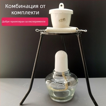 Керамично триъгълно триподно устройство с капак за тигел, устойчива на високи температури порцеланова посуда, тигелови щипци 65–75 мм, лабораторно оборудване