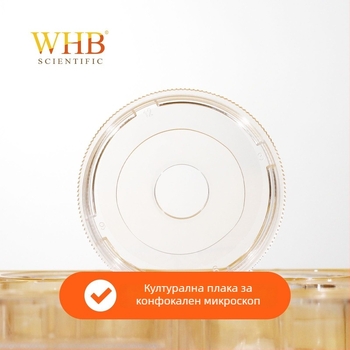 WHB конфокална малка чиния за клетки, прозрачно черна, стъклена плоча с дъно за 6 гнезда, TC обработена, без ензими, без пирогени