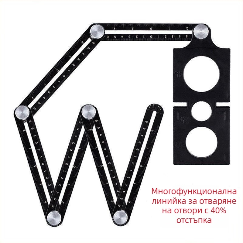 Шестоъгълно сгъваемо правило — мултифункционално универсално измервателно средство за плочки, локатор за дупки и дървообработване и зидария — Xuan xuan