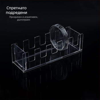 Плексиглас стелаж за чаши Петри, комплект 5/10 броя, вертикално, за чаши Петри диаметър 60/90/100/120/150 мм.