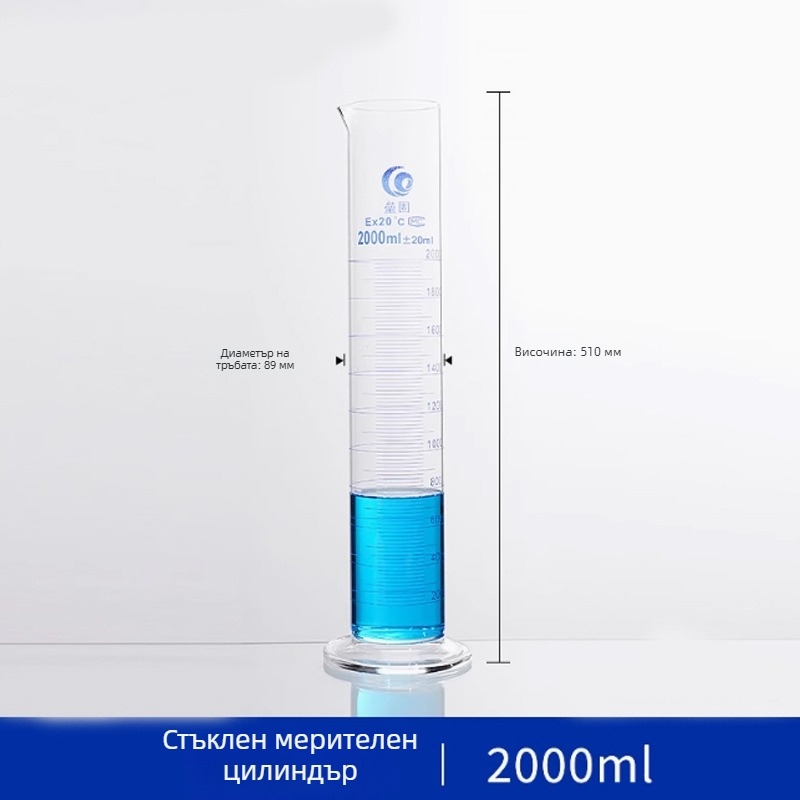 А-клас боросиликатно стъкло измервателен цилиндър 5/10/25/50/100/250/500/1000/2000 ml