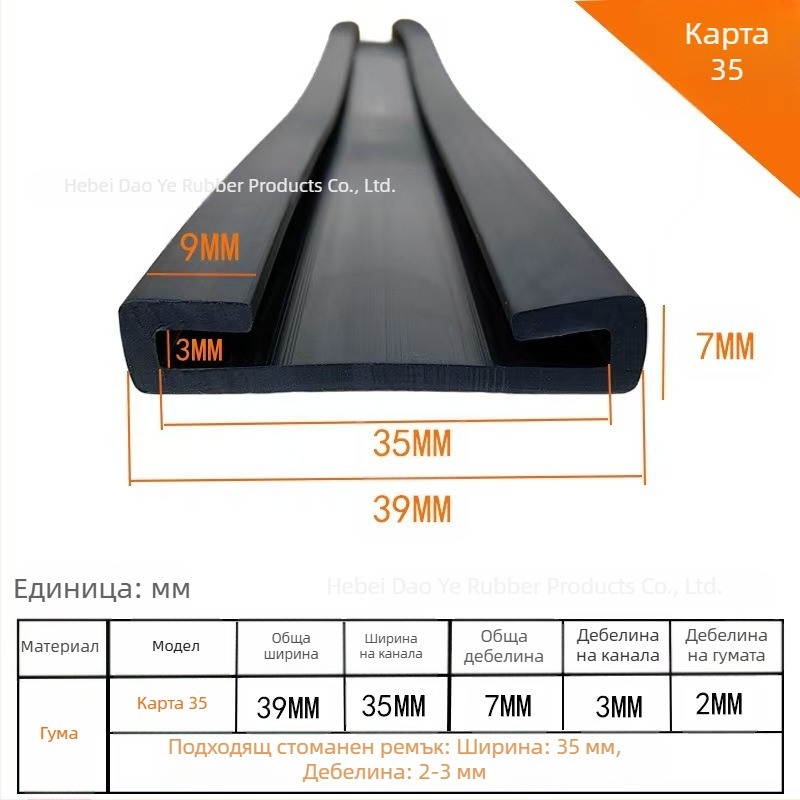 EPDM подложка за резервоар за гориво с уплътнителна лента, скоба, фиксираща лента, двойно U-образно кантоване и антиударна метална лента